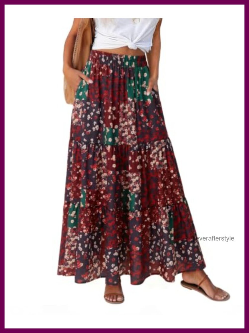 Flowy Chiffon Maxi Skirt with Pockets A-Line High Waist Long Skirt